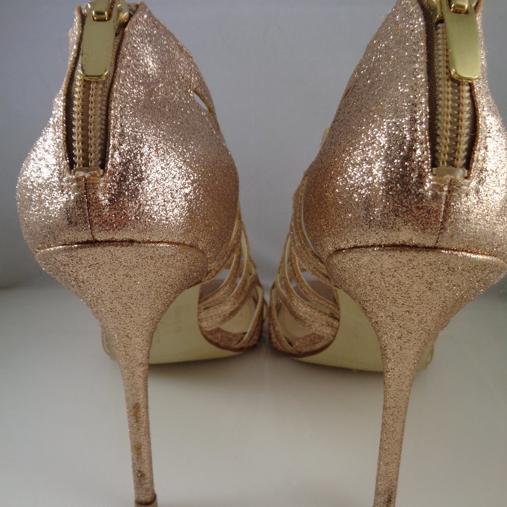 Sparkly Gold High Heel Sandals - Picture 6 of 7